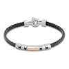 Thumbnail Image 4 of Baraka Men's Cord Bracelet with Diamond Accent Stainless Steel, Black Ion Plating & 18K Rose Gold 7.75"