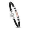 Thumbnail Image 5 of Baraka Men's Cord Bracelet with Diamond Accent Stainless Steel, Black Ion Plating & 18K Rose Gold 7.75"