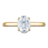 Thumbnail Image 3 of Oval-Cut Lab-Created Diamond Solitaire Plus Engagement Ring 1 ct tw 14K Yellow Gold (VS2/F)