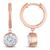 Thumbnail Image 1 of Round-Cut Lab-Grown Diamond Solitaire Dangle Hoop Earrings 2 ct tw 14K Rose Gold (SI2/F)