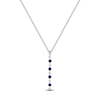 Thumbnail Image 1 of Natural Blue Sapphire & Diamond Drop Necklace 1/15 ct tw 14K White Gold 17"