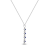 Thumbnail Image 2 of Natural Blue Sapphire & Diamond Drop Necklace 1/15 ct tw 14K White Gold 17"