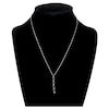 Thumbnail Image 3 of Natural Blue Sapphire & Diamond Drop Necklace 1/15 ct tw 14K White Gold 17"