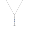 Thumbnail Image 5 of Natural Blue Sapphire & Diamond Drop Necklace 1/15 ct tw 14K White Gold 17"