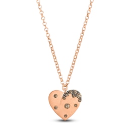 Le Vian Diamond Heart Necklace 1/6 ct tw Diamonds 14K Strawberry Gold 19"
