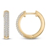 Thumbnail Image 1 of Lab-Grown Diamond Three-Row Pavé Hoop Earrings 1/2 ct tw 10K Yellow Gold