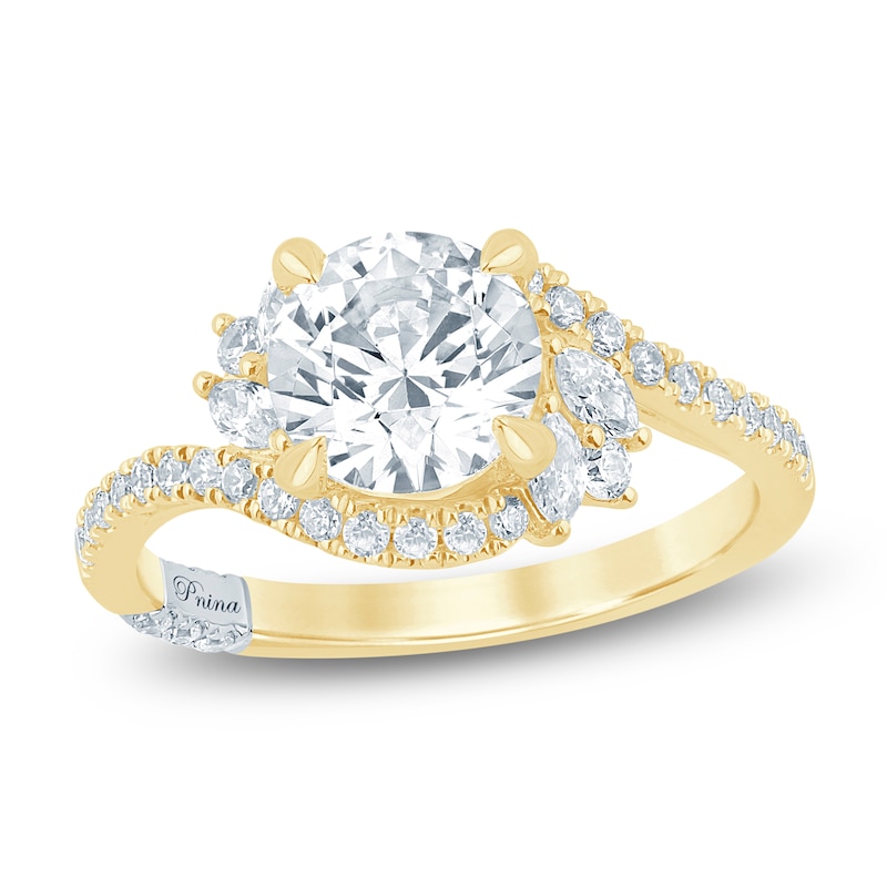 Main Image 1 of Pnina Tornai Round-Cut Lab-Grown Diamond Bypass Ring 2 ct tw 14K Yellow Gold