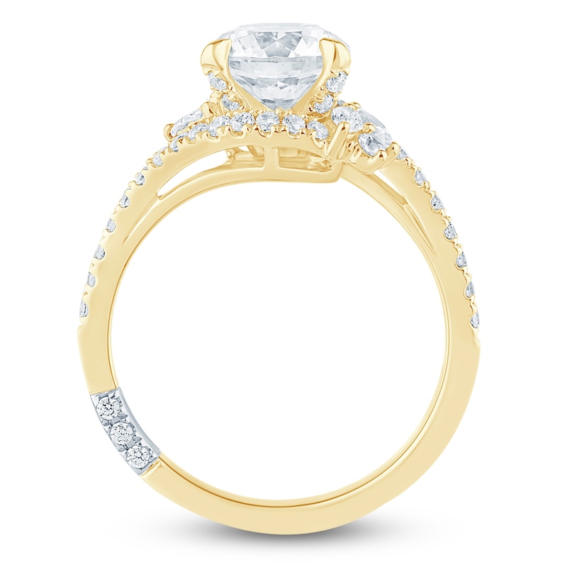 Main Image 4 of Pnina Tornai Round-Cut Lab-Grown Diamond Bypass Ring 2 ct tw 14K Yellow Gold