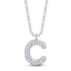 Thumbnail Image 1 of Shy Creation Diamond Letter C Pavé Necklace 1/20 ct tw 14K White Gold 18" SC55028331-C