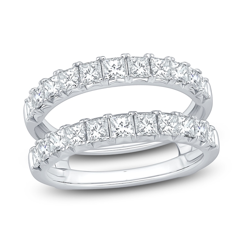 Main Image 1 of Princess-Cut Lab-Grown Diamond Enhancer Ring 2 ct tw 14K White Gold