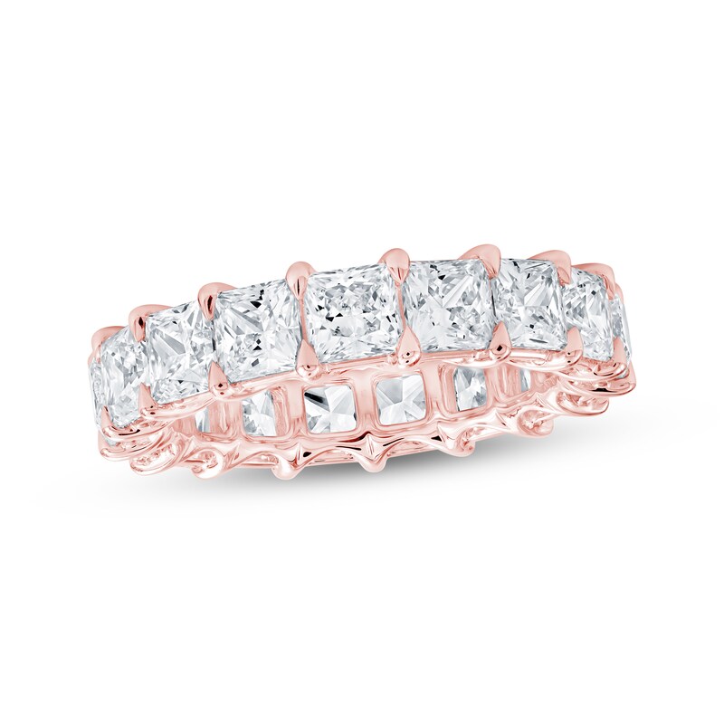 Main Image 1 of Princess-Cut Lab-Grown Diamond Eternity Band 6-3/4 - 8-5/8 ct tw 14K Rose Gold