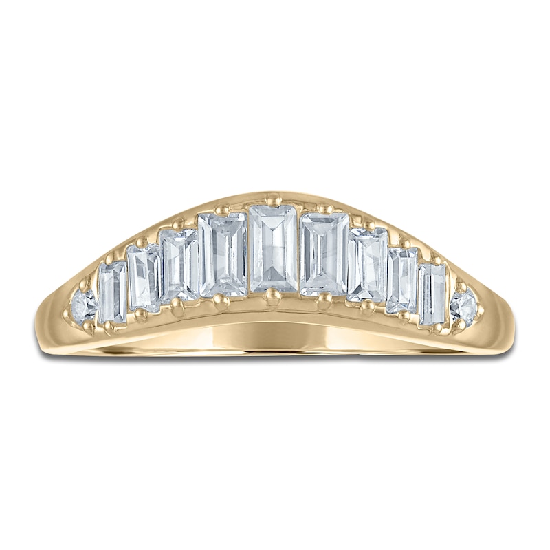 Main Image 3 of Vera Wang VOW Baguette & Round-Cut Lab-Grown Diamond Wedding Band 5/8 ct tw 14K Yellow Gold