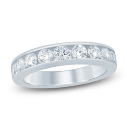 Lab-Grown Diamond Channel Wedding Band 1-1/2 ct tw 14K White Gold