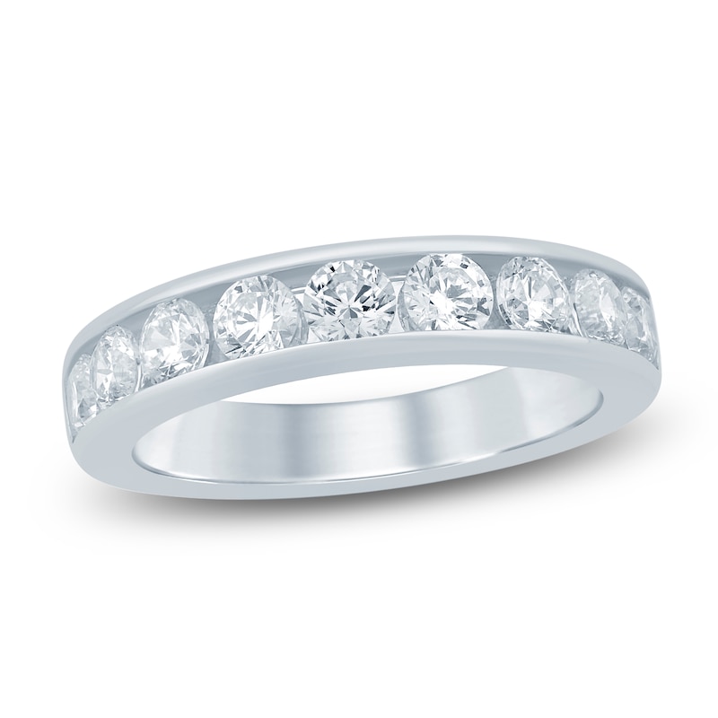 Main Image 1 of Lab-Grown Diamond Channel Wedding Band 1-1/2 ct tw 14K White Gold