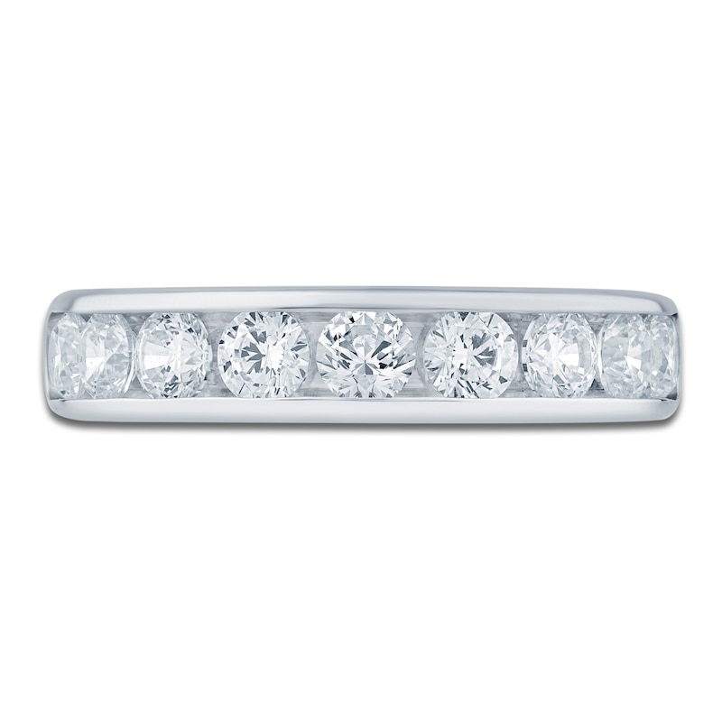 Main Image 3 of Lab-Grown Diamond Channel Wedding Band 1-1/2 ct tw 14K White Gold