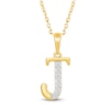 Thumbnail Image 1 of Diamond Initial J Necklace 1/20 ct tw 10K Yellow Gold 18"