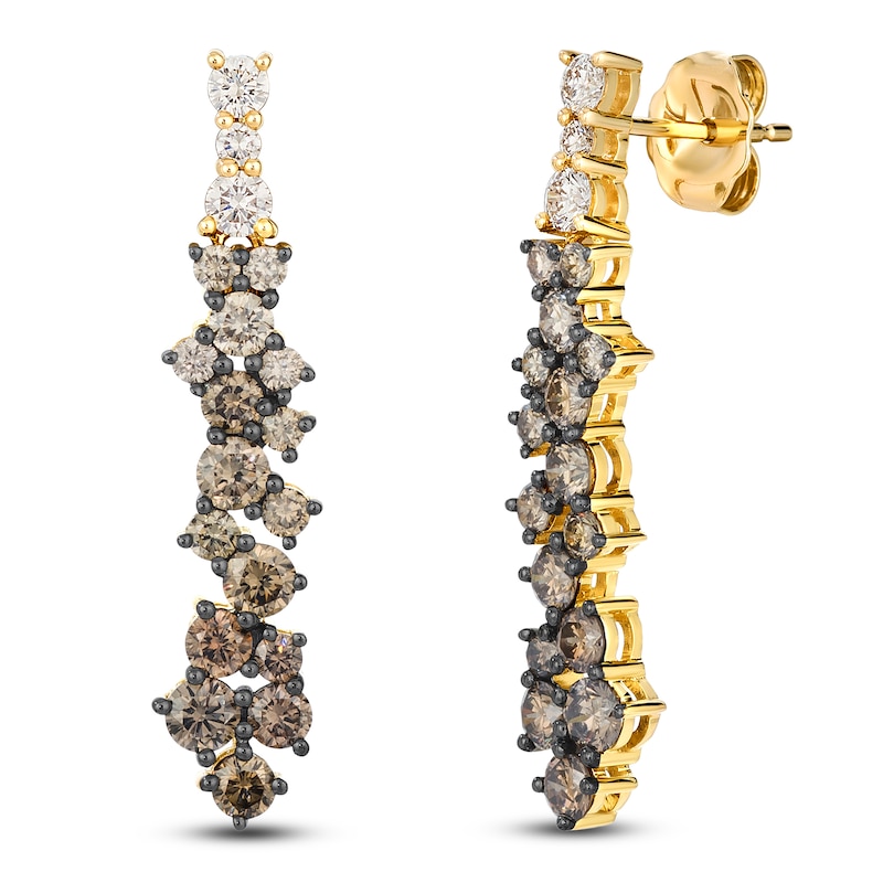 Main Image 2 of Le Vian Chocolate Ombré Diamond Scatter Drop Earrings 1-7/8 ct tw 14K Honey Gold