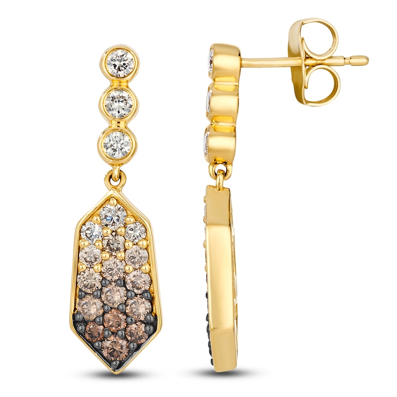 Main Image 1 of Le Vian Chocolate Ombré Diamond Kite Dangle Earrings 7/8 ct tw 14K Honey Gold