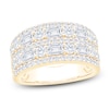 Thumbnail Image 1 of Round & Emerald-Cut Lab-Grown Diamond Multi-Row Anniversary Ring 2-1/2 ct tw 14K Yellow Gold