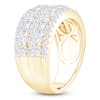 Thumbnail Image 2 of Round & Emerald-Cut Lab-Grown Diamond Multi-Row Anniversary Ring 2-1/2 ct tw 14K Yellow Gold