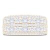 Thumbnail Image 3 of Round & Emerald-Cut Lab-Grown Diamond Multi-Row Anniversary Ring 2-1/2 ct tw 14K Yellow Gold