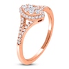 Thumbnail Image 2 of Multi-Diamond Marquise Halo Promise Ring 1/4 ct tw 10K Rose Gold