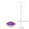 Thumbnail Image 2 of Marquise-Cut Natural Amethyst & Diamond Stud Earrings 1/10 ct tw 14K Yellow Gold