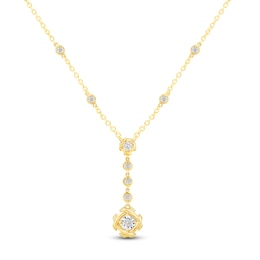 Unspoken Bezel-Set Diamond Y-Necklace 1/3 ct tw 14K Yellow Gold 18"