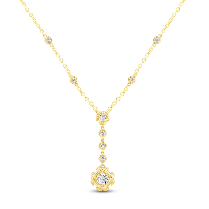 Main Image 1 of Unspoken Bezel-Set Diamond Y-Necklace 1/3 ct tw 14K Yellow Gold 18"