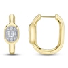 Thumbnail Image 1 of Shy Creation Baguette & Round-Cut Multi-Diamond Hoop Earrings 1/5 ct tw 14K Yellow Gold