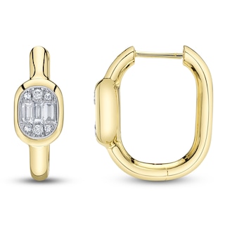 Shy ICON Lumeria Baguette & Round-Cut Multi-Diamond Hoop Earrings 1/5 ct tw 14K Yellow Gold B22001048V4H0.70