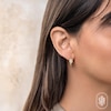 Thumbnail Image 3 of Shy Creation Baguette & Round-Cut Multi-Diamond Hoop Earrings 1/5 ct tw 14K Yellow Gold