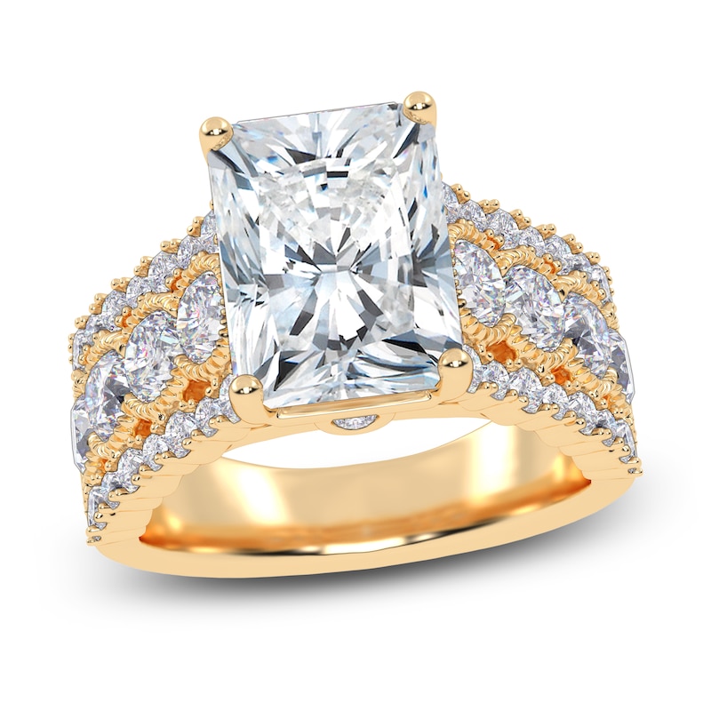 Main Image 1 of Radiant-Cut Lab-Grown Diamond Engagement Ring 4-3/4 ct tw 14K Yellow Gold