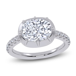 Cushion-Cut Lab-Grown Diamond East-West Engagement Ring 3-1/4 ct tw 14K White Gold