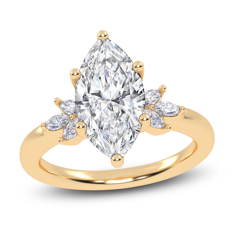 Main Image 1 of Marquise-Cut Lab-Grown Diamond Engagement Ring 2-1/6 ct tw 14K Yellow Gold
