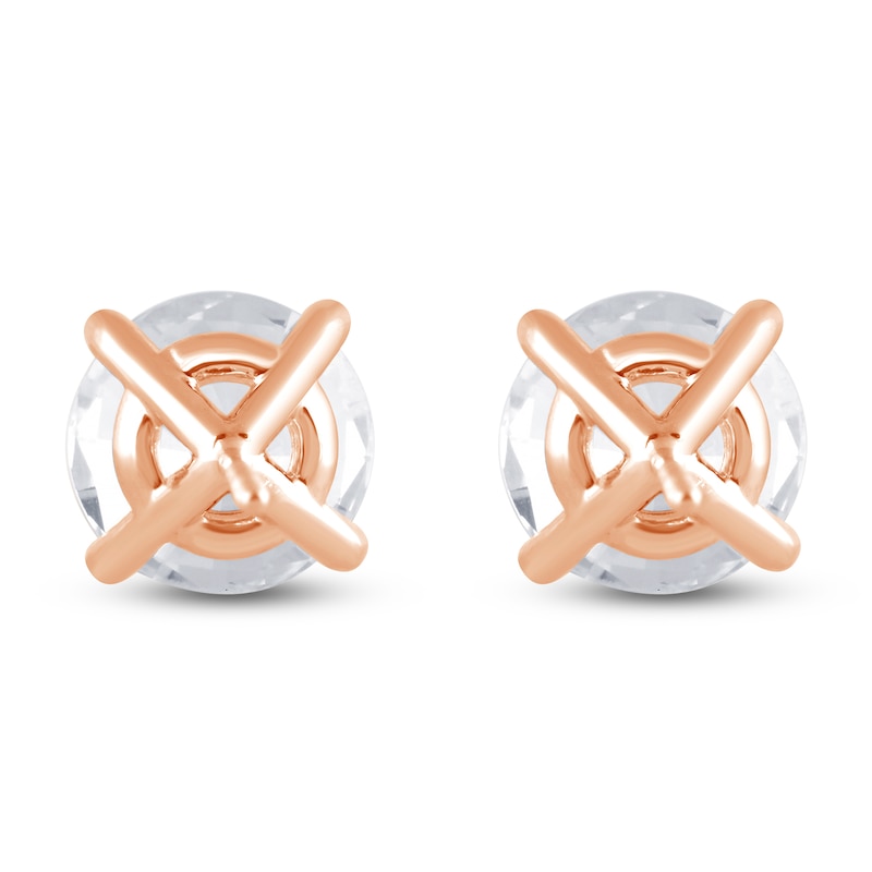 Main Image 4 of Round-Cut Lab-Grown Diamond Solitaire Stud Earrings 5 ct tw 14K Rose Gold (SI2/F)