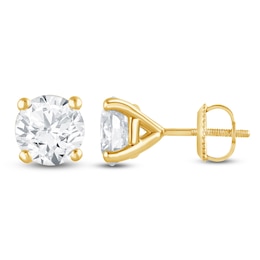 Round-Cut Lab-Grown Diamond Solitaire Stud Earrings 3 ct tw 14K Yellow Gold (SI2/F)
