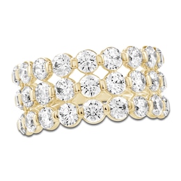 Lab-Grown Diamond Three-Row Anniversary Ring 3 ct tw 14K Yellow Gold