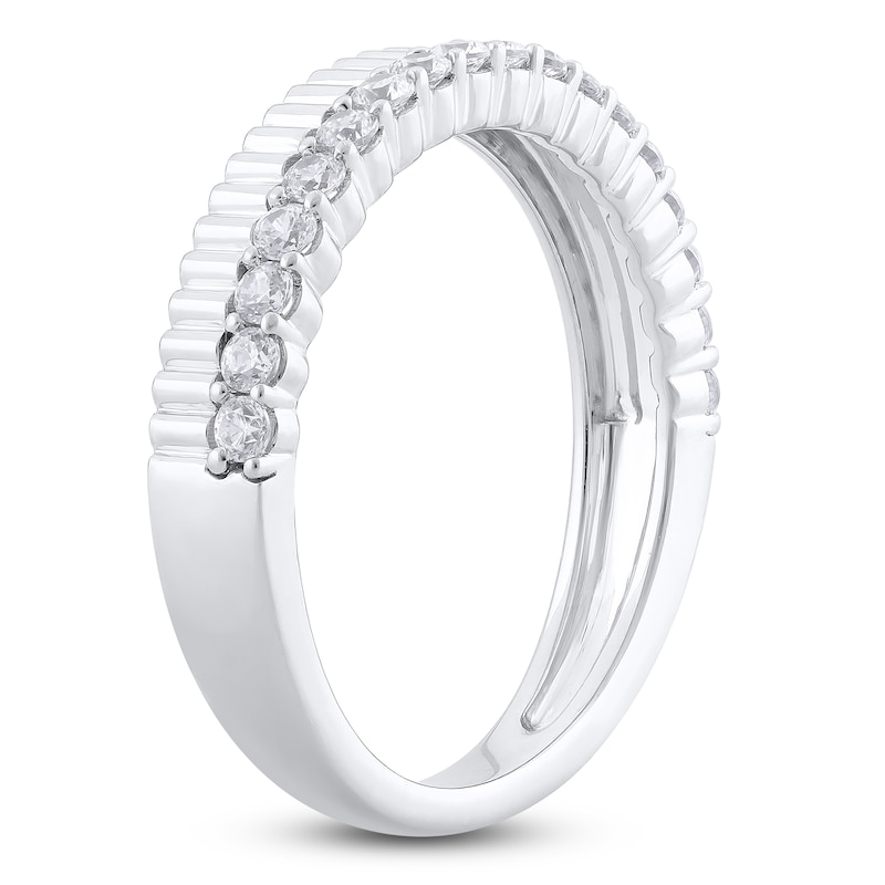 Main Image 2 of Certified Diamond Ribbed Anniversary Ring 1/3 ct tw 14K White Gold
