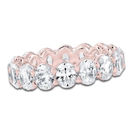 Certified Oval-Cut Diamond Eternity Band 4-1/2 to 5-3/8 ct tw 14K Rose Gold