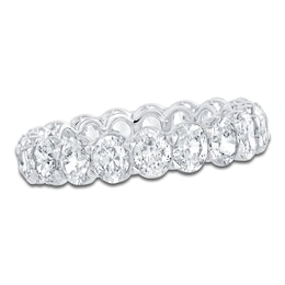 Certified Oval-Cut Diamond Eternity Band 3 to 4 ct tw Platinum