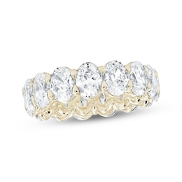 Oval-Cut Lab-Grown Diamond Eternity Band 6-3/4 to 8-1/6 ct tw 14K Yellow Gold