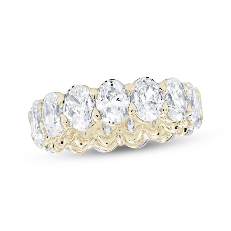 Main Image 1 of Oval-Cut Lab-Grown Diamond Eternity Band 6-3/4 to 8-1/6 ct tw 14K Yellow Gold