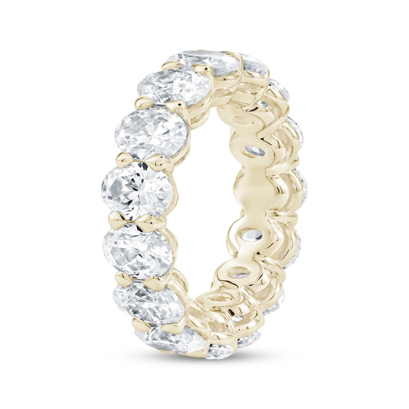 Main Image 2 of Oval-Cut Lab-Grown Diamond Eternity Band 6-3/4 to 8-1/6 ct tw 14K Yellow Gold