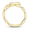 Thumbnail Image 2 of Shy ICON Lumeria Baguette & Round-Cut Multi-Diamond Pillow Link Bypass Ring 1/6 ct tw 14K Yellow Gold B22001031V3
