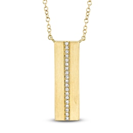 Shy Creation Diamond Bar Necklace 1/20 ct tw 14K Yellow Gold 18" SC55003410