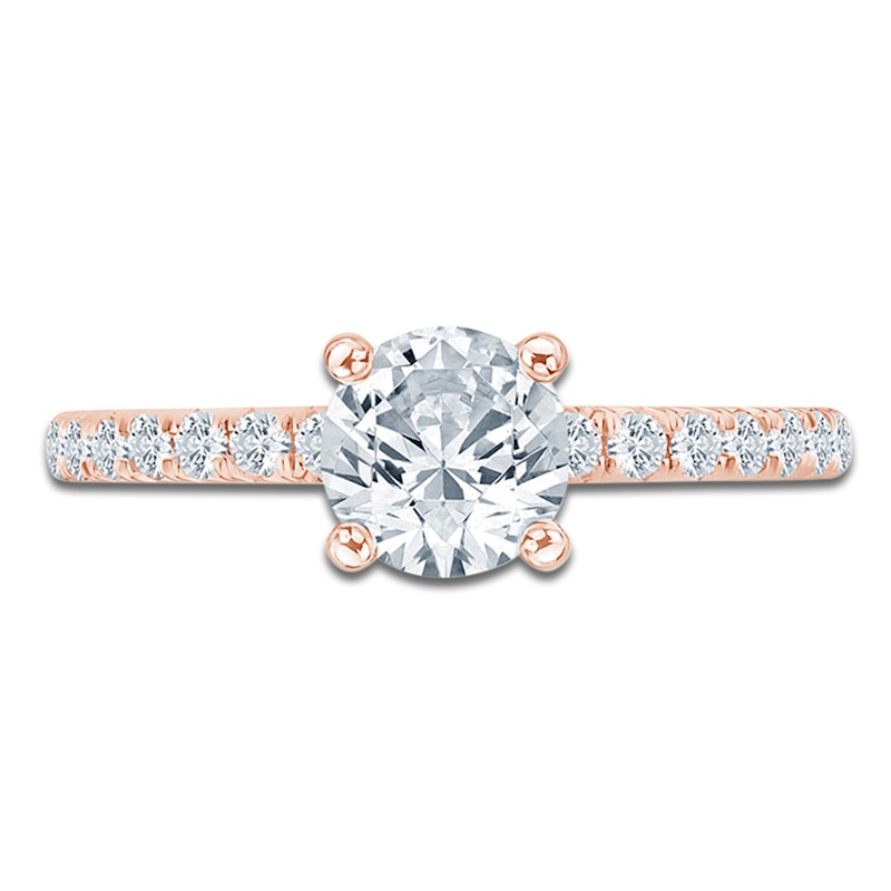 Main Image 3 of Round-Cut Lab-Grown Diamond Engagement Ring 1 ct tw 14K Rose Gold
