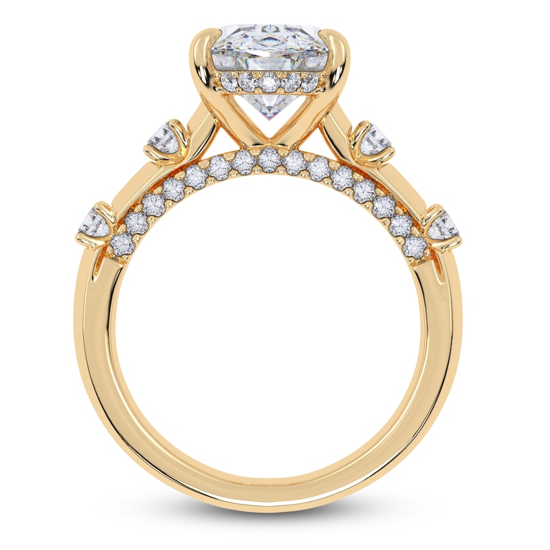 Main Image 4 of Certified Oval-Cut Lab-Grown Diamond Hidden Halo Engagement Ring 4-1/2 ct tw 14K Yellow Gold