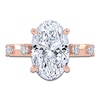 Thumbnail Image 3 of Certified Oval-Cut Lab-Grown Diamond Hidden Halo Engagement Ring 4-1/2 ct tw 14K Rose Gold