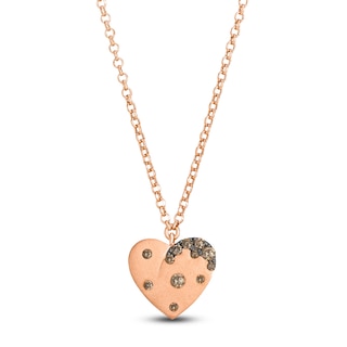 Le Vian Diamond Heart Necklace 1/6 ct tw Diamonds 14K Strawberry Gold 19"